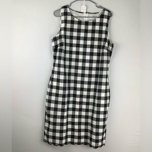 Talbots Black and White Gingham Midi Dress